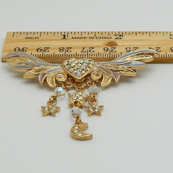 Kirk's Folly Brooch - ALWAYS FAITHFUL WINGED HEART - Picture 4 of 6